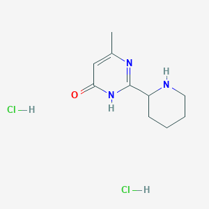 molecular formula C10H17Cl2N3O B1436873 6-Methyl-2-(piperidin-2-yl)pyrimidin-4-ol dihydrochloride CAS No. 1361114-13-7