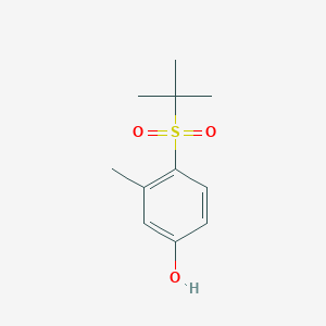 molecular formula C11H16O3S B14368731 3-Methyl-4-(2-methylpropane-2-sulfonyl)phenol CAS No. 90426-89-4