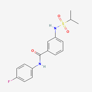 molecular formula C16H17FN2O3S B14368795 N-(4-Fluorophenyl)-3-[(propane-2-sulfonyl)amino]benzamide CAS No. 90234-02-9