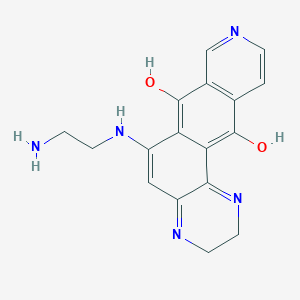 molecular formula C17H17N5O2 B1436882 6-(2-Aminoethylamino)-2,3-dihydroisoquinolino[6,7-f]quinoxaline-7,12-diol CAS No. 1430561-06-0