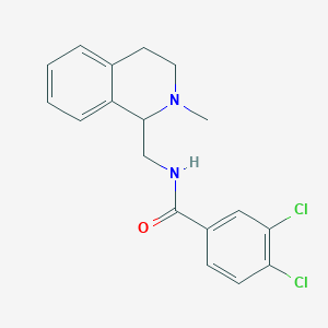 molecular formula C18H18Cl2N2O B1436885 3,4-dichloro-N-[(2-methyl-3,4-dihydro-1H-isoquinolin-1-yl)methyl]benzamide CAS No. 2059904-66-2