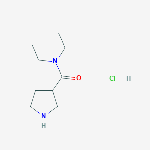 molecular formula C9H19ClN2O B1436886 Pyrrolidine-3-carboxylic acid diethylamide HCl CAS No. 591781-14-5