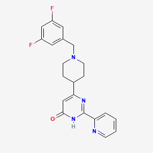 molecular formula C21H20F2N4O B1436889 6-(1-(3,5-Difluorobenzyl)piperidin-4-yl)-2-(pyridin-2-yl)pyrimidin-4(3H)-one CAS No. 1381504-81-9