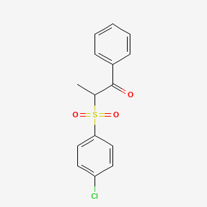 molecular formula C15H13ClO3S B14368922 2-(4-Chlorobenzene-1-sulfonyl)-1-phenylpropan-1-one CAS No. 91781-50-9