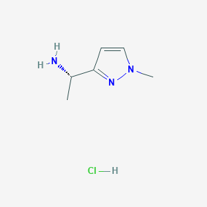 molecular formula C6H12ClN3 B1436901 (S)-1-(1-Methyl-1H-pyrazol-3-yl)ethanamine hydrochloride CAS No. 2134096-73-2