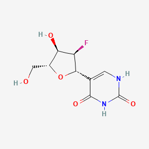molecular formula C9H11FN2O5 B1436903 5-((2S,3R,4R,5R)-3-Fluoro-4-hydroxy-5-(hydroxymethyl)tetrahydrofuran-2-yl)pyrimidine-2,4(1H,3H)-dione CAS No. 1188522-72-6