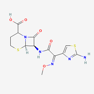 molecular formula C13H15N5O5S2 B1436904 (6R,7R)-7-((Z)-2-(2-Aminothiazol-4-yl)-2-(methoxyimino)acetamido)-8-oxo-5-thia-1-azabicyclo[4.2.0]octane-2-carboxylic acid CAS No. 929101-89-3