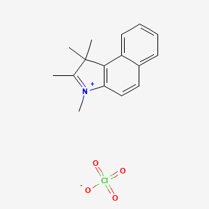 molecular formula C16H18ClNO4 B14369063 1H-Benz[e]indolium, 1,1,2,3-tetramethyl-, perchlorate CAS No. 92570-02-0