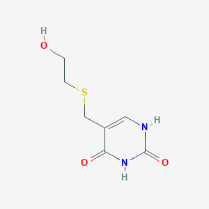 molecular formula C7H10N2O3S B14369064 5-{[(2-Hydroxyethyl)sulfanyl]methyl}pyrimidine-2,4(1H,3H)-dione CAS No. 92528-34-2