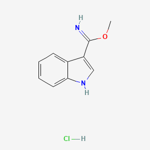 molecular formula C10H11ClN2O B1436908 Methyl 1H-indole-3-carboximidoate hydrochloride CAS No. 74862-25-2