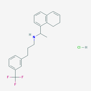 molecular formula C22H25ClF3N B1436916 N-(1-(7,8-dihydronaphthalen-1-yl)ethyl)-3-(3-(trifluoromethyl)phenyl)propan-1-amine hydrochloride CAS No. 1622173-72-1