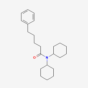 molecular formula C23H35NO B14369161 N,N-Dicyclohexyl-5-phenylpentanamide CAS No. 91424-82-7