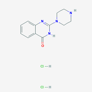 molecular formula C12H16Cl2N4O B1436918 2-(哌嗪-1-基)喹唑啉-4(3H)-酮二盐酸盐 CAS No. 1881328-01-3