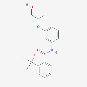 molecular formula C17H16F3NO3 B14369191 N-{3-[(1-Hydroxypropan-2-yl)oxy]phenyl}-2-(trifluoromethyl)benzamide CAS No. 90890-70-3