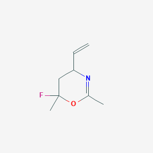 molecular formula C8H12FNO B143692 4-Ethenyl-6-fluoro-2,6-dimethyl-4,5-dihydro-1,3-oxazine CAS No. 128102-02-3