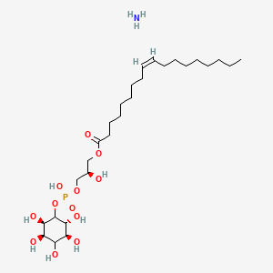 molecular formula C27H54NO12P B1436921 D-myo-Inositol, 1-[(2R)-2-hydroxy-3-[[(9Z)-1-oxo-9-octadecen-1-yl]oxy]propyl hydrogen phosphate], ammonium salt (1:1) CAS No. 1246298-13-4