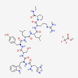 molecular formula C56H80F3N15O12 B1436923 （脱-吡1、脱-甘10、D-亮6、脯-NHEt9）-LHRH 三氟乙酸盐 CAS No. 1642799-35-6