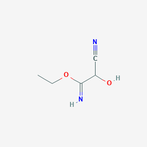 molecular formula C5H8N2O2 B14369322 Ethyl 2-cyano-2-hydroxyethanimidate CAS No. 90185-50-5