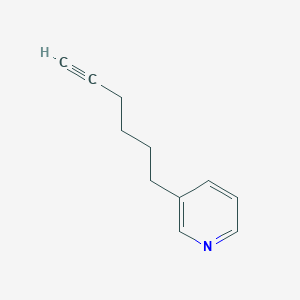 molecular formula C11H13N B14369330 Pyridine, 3-(5-hexynyl)- CAS No. 91131-91-8