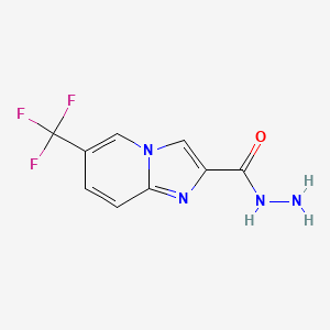 molecular formula C9H7F3N4O B1436945 6-(Trifluoromethyl)imidazo[1,2-a]pyridine-2-carbohydrazide CAS No. 1048912-65-7