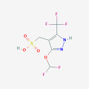 molecular formula C6H5F5N2O4S B1436954 5-(Difluoromethoxy)-3-(trifluoromethyl)-1H-pyrazole-4-methanesulfonic acid CAS No. 1379794-42-9