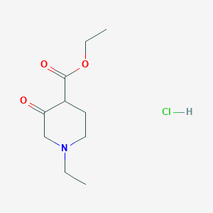 molecular formula C10H18ClNO3 B14369579 Ethyl 1-ethyl-3-oxopiperidine-4-carboxylate;hydrochloride CAS No. 90341-10-9