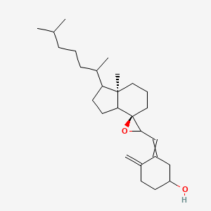 molecular formula C27H44O2 B1436968 3-[[(4R,7aR)-7a-methyl-1-(6-methylheptan-2-yl)spiro[2,3,3a,5,6,7-hexahydro-1H-indene-4,3'-oxirane]-2'-yl]methylidene]-4-methylidenecyclohexan-1-ol CAS No. 89231-90-3