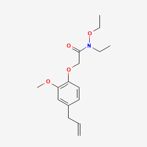 molecular formula C16H23NO4 B14369684 Acetohydroxamic acid, 2-(4-allyl-2-methoxyphenoxy)-N,O-diethyl- CAS No. 93149-03-2
