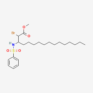 molecular formula C23H38BrNO4S B14369694 Methyl 3-[(benzenesulfonyl)amino]-2-bromohexadecanoate CAS No. 90159-97-0