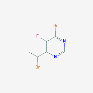 molecular formula C6H5Br2FN2 B1436971 4-Bromo-6-(1-bromoethyl)-5-fluoropyrimidine CAS No. 1307315-02-1