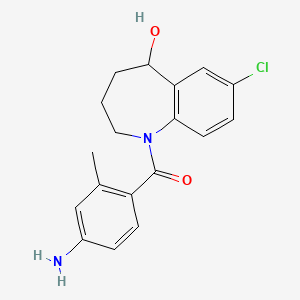 molecular formula C18H19ClN2O2 B1436996 (4-amino-2-methylphenyl)-(7-chloro-5-hydroxy-2,3,4,5-tetrahydro-1-benzazepin-1-yl)methanone CAS No. 1432725-24-0