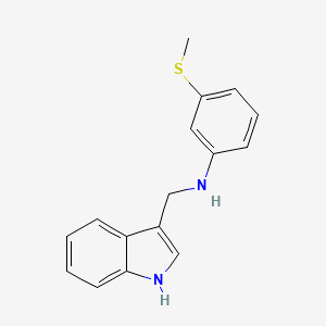molecular formula C16H16N2S B1437009 N-((1H-Indol-3-yl)methyl)-3-(methylthio)aniline CAS No. 1081133-51-8