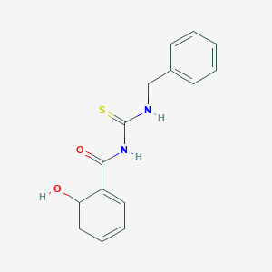 molecular formula C15H14N2O2S B143702 N-(benzylcarbamothioyl)-2-hydroxybenzamide CAS No. 134792-48-6