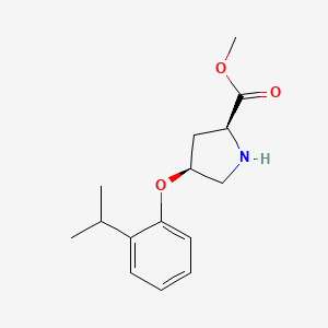 molecular formula C15H21NO3 B1437020 Methyl (2S,4S)-4-(2-isopropylphenoxy)-2-pyrrolidinecarboxylate CAS No. 1217635-08-9