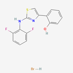 molecular formula C15H11BrF2N2OS B1437029 2-(2,6-Difluorophenyl)amino-4-(2-hydroxyphenyl)-1,3-thiazole hydrobromide CAS No. 1209726-22-6