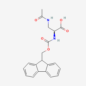 molecular formula C20H20N2O5 B1437032 (S)-2-((((9H-芴-9-基)甲氧羰基)氨基)-3-乙酰氨基丙酸 CAS No. 181952-29-4