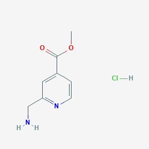 molecular formula C8H11ClN2O2 B1437038 Methyl 2-(aminomethyl)pyridine-4-carboxylate hydrochloride CAS No. 1072438-54-0