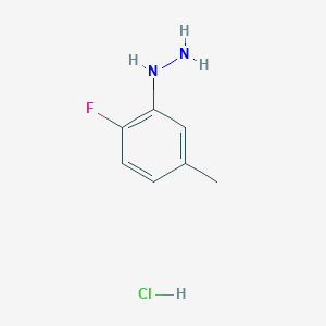 molecular formula C7H10ClFN2 B1437040 (2-Fluoro-5-methylphenyl)hydrazine hydrochloride CAS No. 388080-67-9