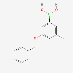 molecular formula C13H12BFO3 B1437045 3-苄氧基-5-氟苯硼酸 CAS No. 850589-56-9