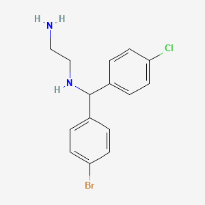 molecular formula C15H16BrClN2 B1437046 N-[(4-bromophenyl)(4-chlorophenyl)methyl]ethane-1,2-diamine CAS No. 1000575-61-0
