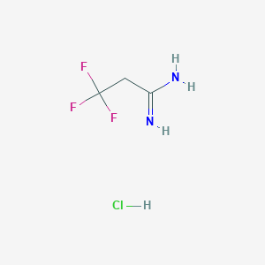 molecular formula C3H6ClF3N2 B1437050 3,3,3-Trifluoropropanimidamide hydrochloride CAS No. 1198283-44-1