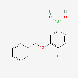 molecular formula C13H12BFO3 B1437058 3-苄氧基-4-氟苯硼酸 CAS No. 957034-74-1