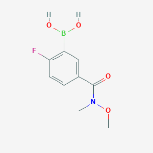 molecular formula C9H11BFNO4 B1437062 2-氟-5-(甲氧基(甲基)氨基甲酰基)苯硼酸 CAS No. 874289-59-5