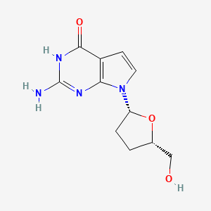 molecular formula C11H14N4O3 B1437068 7-Deaza-2',3'-dideoxyguanosine CAS No. 111869-49-9