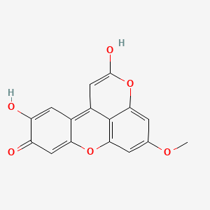 molecular formula C16H10O6 B1437070 9,10-dihydroxy-5-methoxy-2H-pyrano[2,3,4-kl]xanthen-2-one CAS No. 89783-74-4