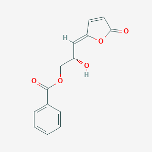molecular formula C14H12O5 B143708 [(2S,3Z)-2-hydroxy-3-(5-oxofuran-2-ylidene)propyl] benzoate CAS No. 135626-19-6