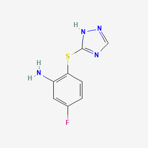 molecular formula C8H7FN4S B1437092 5-fluoro-2-(1H-1,2,4-triazol-5-ylthio)aniline CAS No. 1019538-54-5