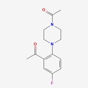 molecular formula C14H17FN2O2 B1437093 1-[4-(2-Acetyl-4-fluorophenyl)piperazin-1-yl]ethan-1-one CAS No. 1019548-30-1