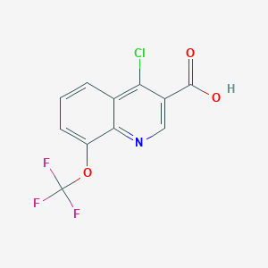 molecular formula C11H5ClF3NO3 B1437103 4-Chloro-8-(trifluoromethoxy)quinoline-3-carboxylic acid CAS No. 2002472-37-7