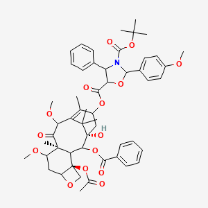molecular formula C53H63NO15 B1437104 5-((2aR,4S,4aS,6R,9S,11S,12S,12aR,12bS)-12b-Acetoxy-12-(benzoyloxy)-11-hydroxy-4,6-dimethoxy-4a,8,13,13-tetramethyl-5-oxo-2a,3,4,4a,5,6,9,10,11,12,12a,12b-dodecahydro-1H-7,11-methanocyclodeca[3,4]benzo[1,2-b]oxet-9-yl) 3-(tert-butyl) (4S,5R)-2-(4-methoxyphenyl)-4-phenyloxazolidine-3,5-dicarboxylate CAS No. 1354900-66-5